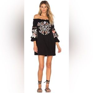 Free People Fleur Du Jour Floral Mini Dress Black Size Small NWT
